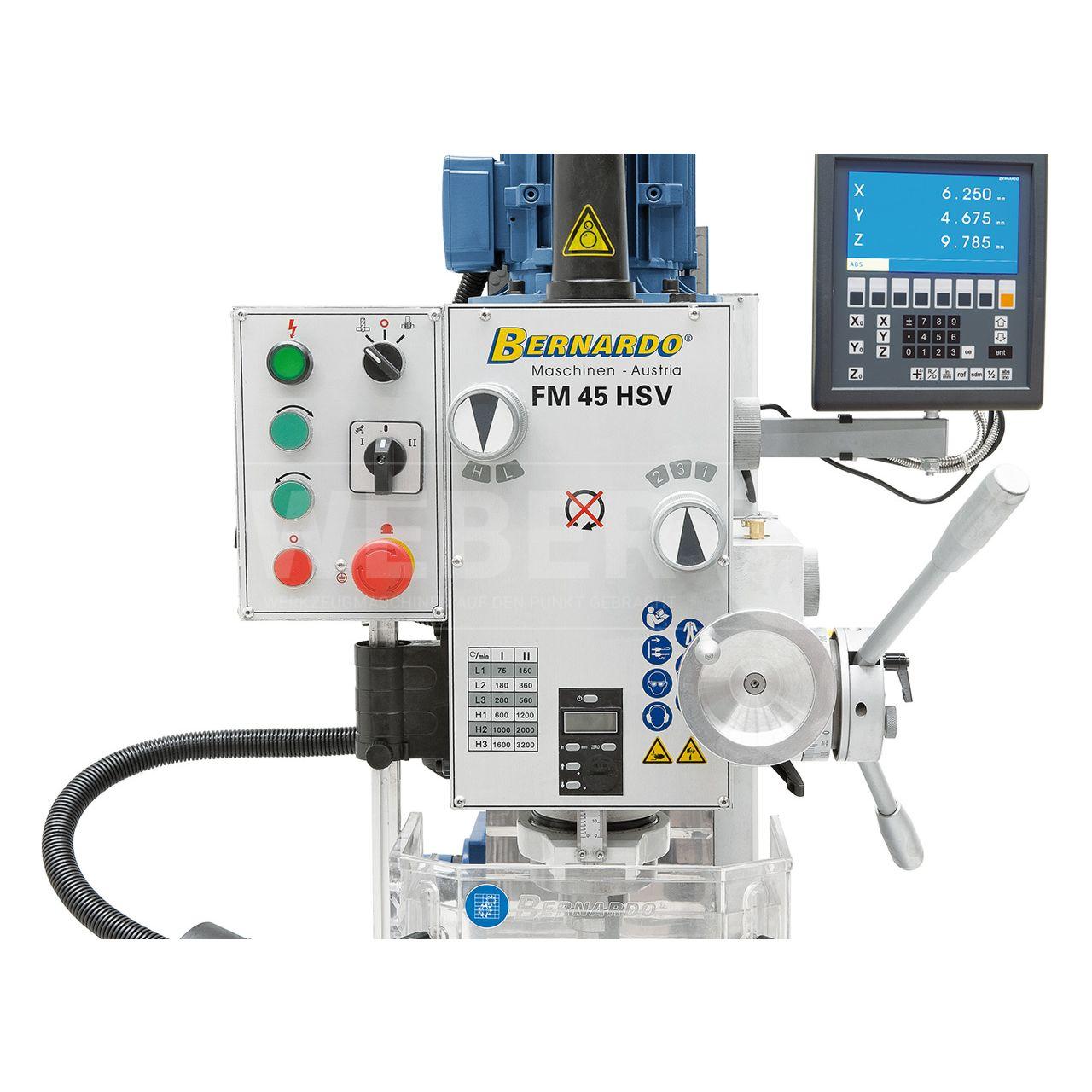 Bernardo FM 45 HSV mit 3-Achs-Digitalanzeige Bohr-Fräsmaschine